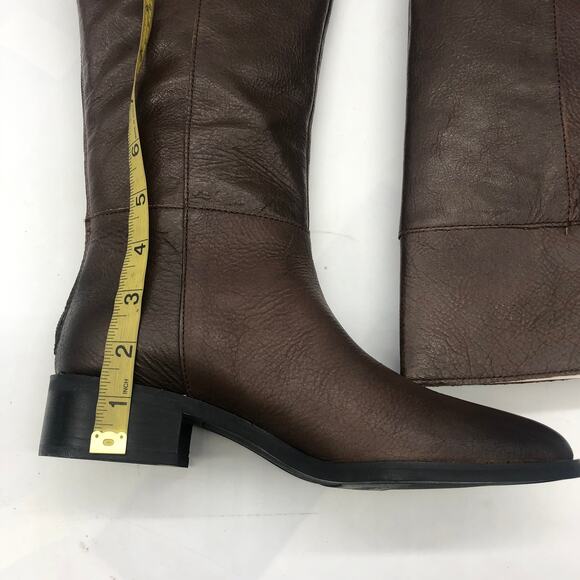 Franco Sarto Womens L-Daya Riding Boots Brown Leather Pointed Toe Zip 6.5 W - Picture 9 of 12